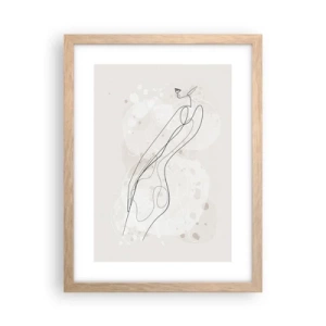 Póster en marco roble claro - Una mirada no dice nada y al mismo tiempo lo dice todo - 30x40 cm