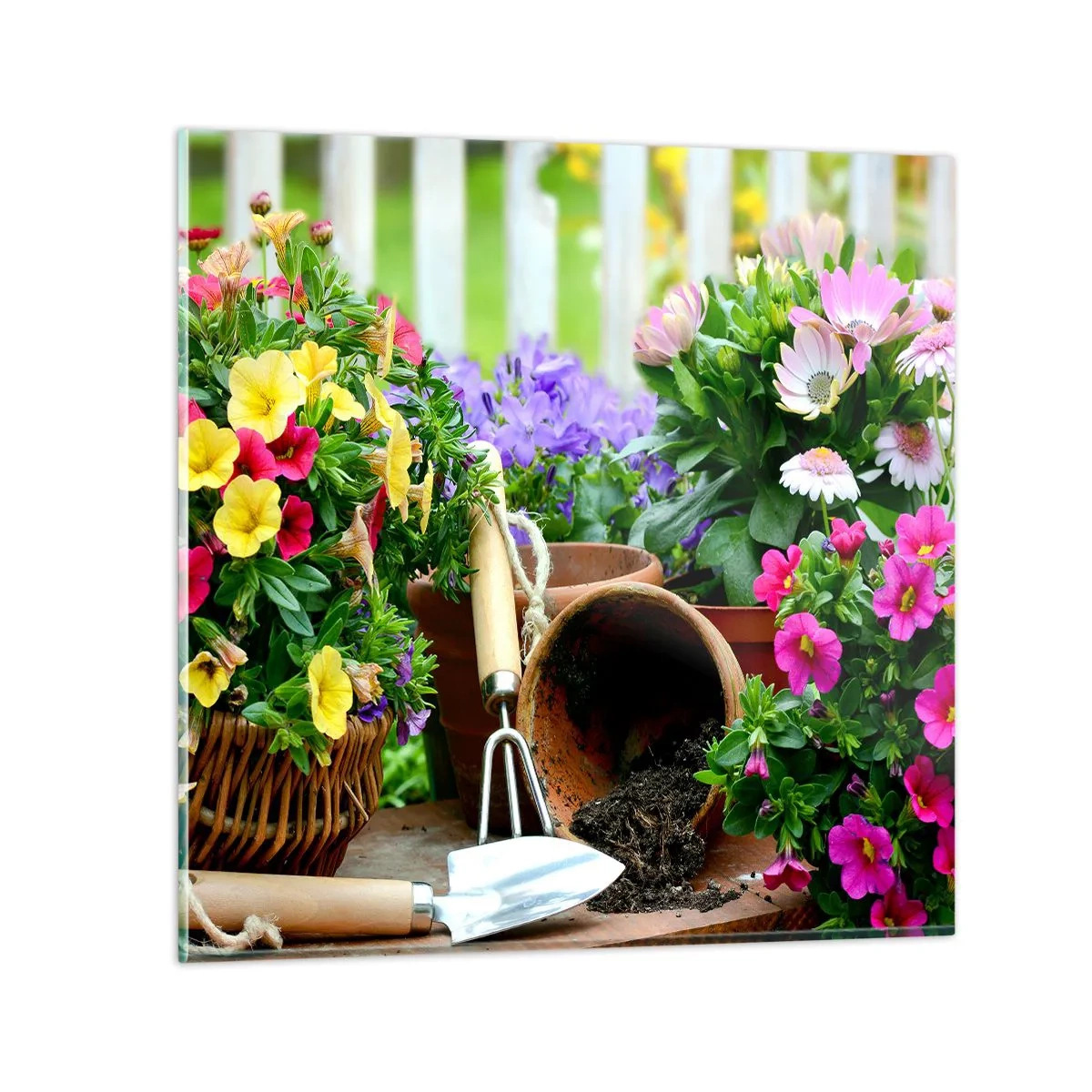 Cuadro sobre vidrio - Impresiones sobre Vidrio - El jardín de Sofía - 40x40 cm