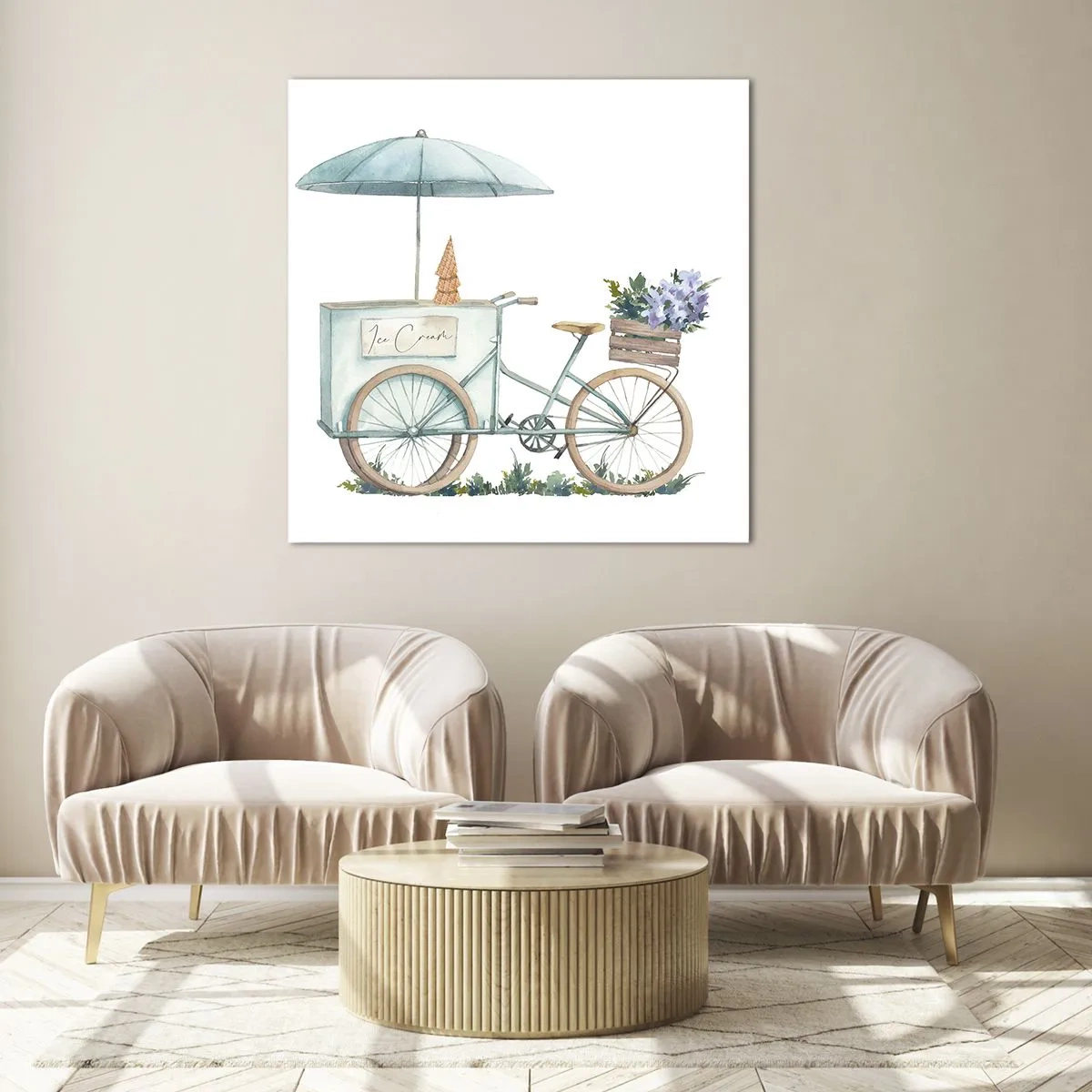 Cuadro sobre vidrio - Impresiones sobre Vidrio - Dulce recuerdo del verano - 70x70 cm