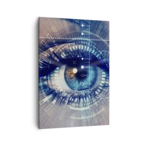 Cuadro sobre lienzo - Impresión de Imagen - Un ojo tecnológico con una interfaz futurista - 50x70cm - Crees que me conoces - Decoración de pared moderna para salón y dormitorio ARTTOR