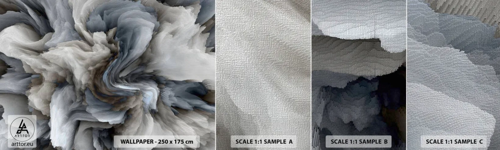 Muestra de fotomural Premium Canvas - Piedra y flor - 3D, Tridimensional, Pedazo - 100x30 cm