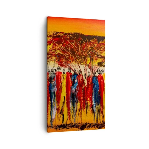Cuadro sobre lienzo - Impresión de Imagen - Allí, allí, allí van - 45x80 cm