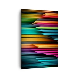 Cuadro sobre lienzo - Impresión de Imagen - Las líneas verticales coloridas crean una abstracción dinámica. - 70x100cm - Órgano luminoso - Decoración de pared moderna para salón y dormitorio ARTTOR