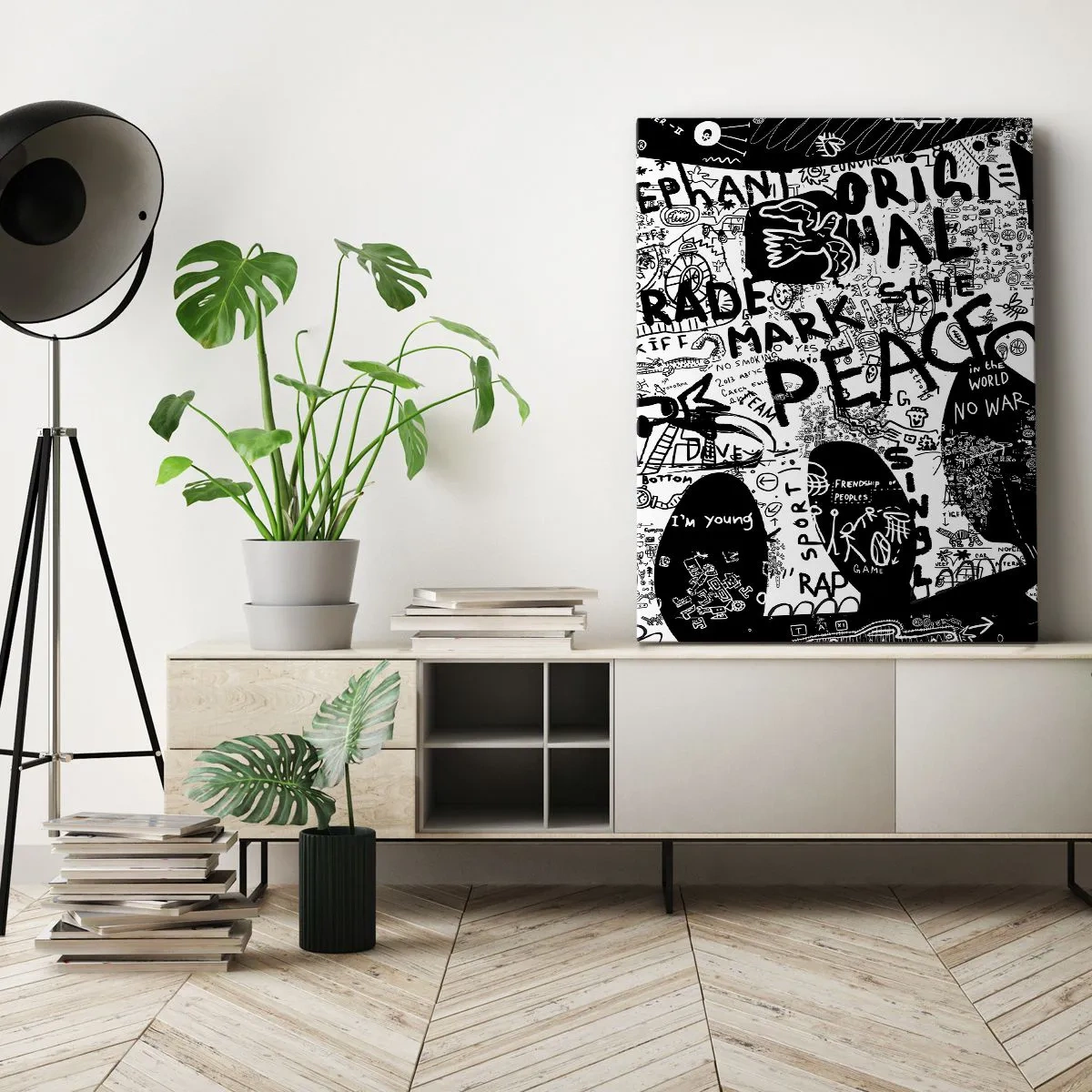 Cuadro sobre lienzo - Impresión de Imagen - El rico mundo de la calle - 45x80 cm
