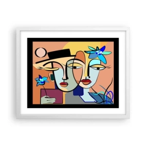 Póster en marco blanco - Randez vous de Picasso - 50x40 cm