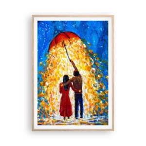 Póster en marco roble claro - La magia de una tarde lluviosa - 70x100 cm