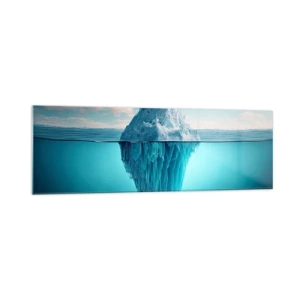 Cuadro sobre vidrio - Impresiones sobre Vidrio - Un iceberg visible por encima y por debajo de la superficie del agua. - 160x50cm - El trono de hielo - Decoración de pared moderna para salón y dormitorio ARTTOR