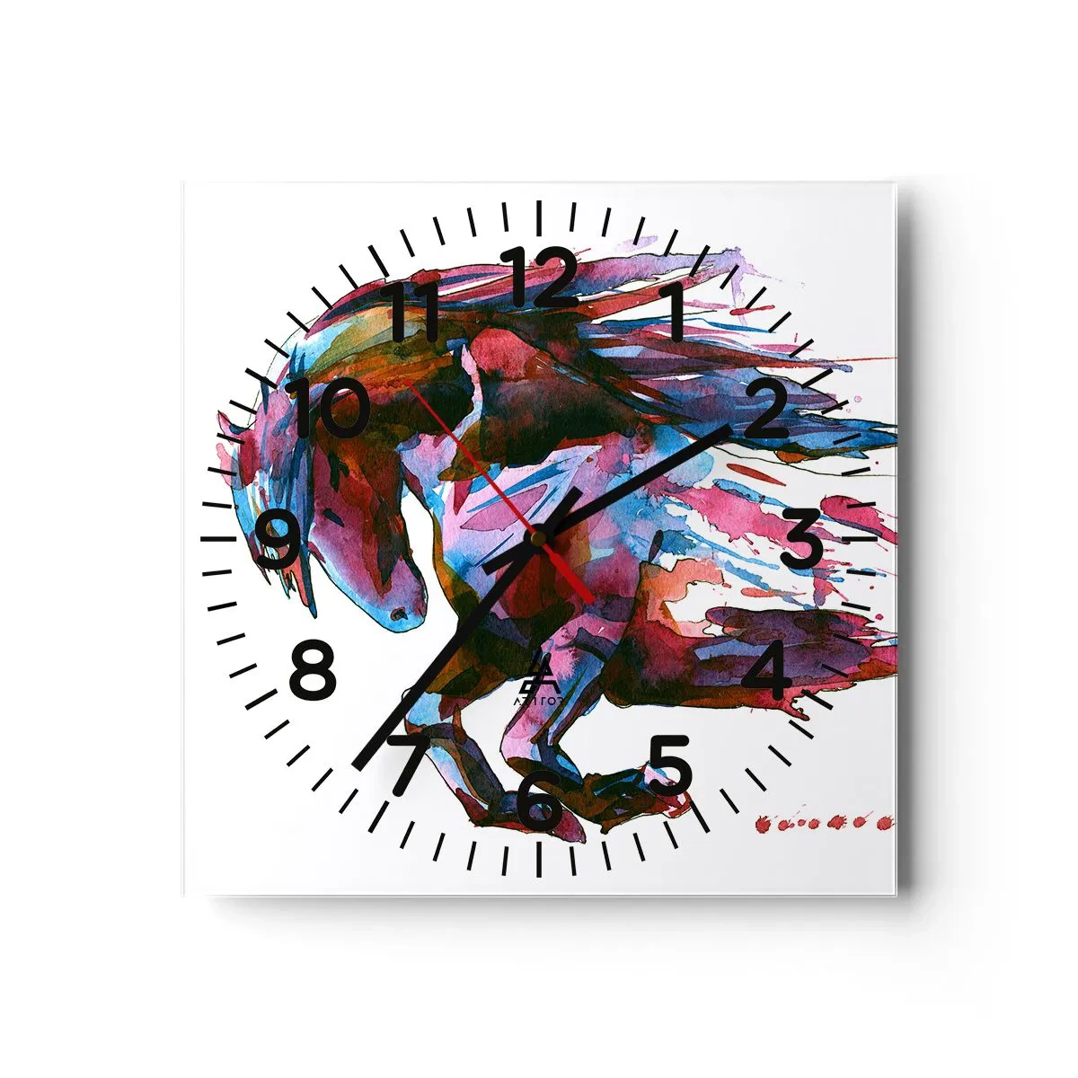 Reloj de pared - Reloj de vidrio - En éxtasis - 40x40 cm