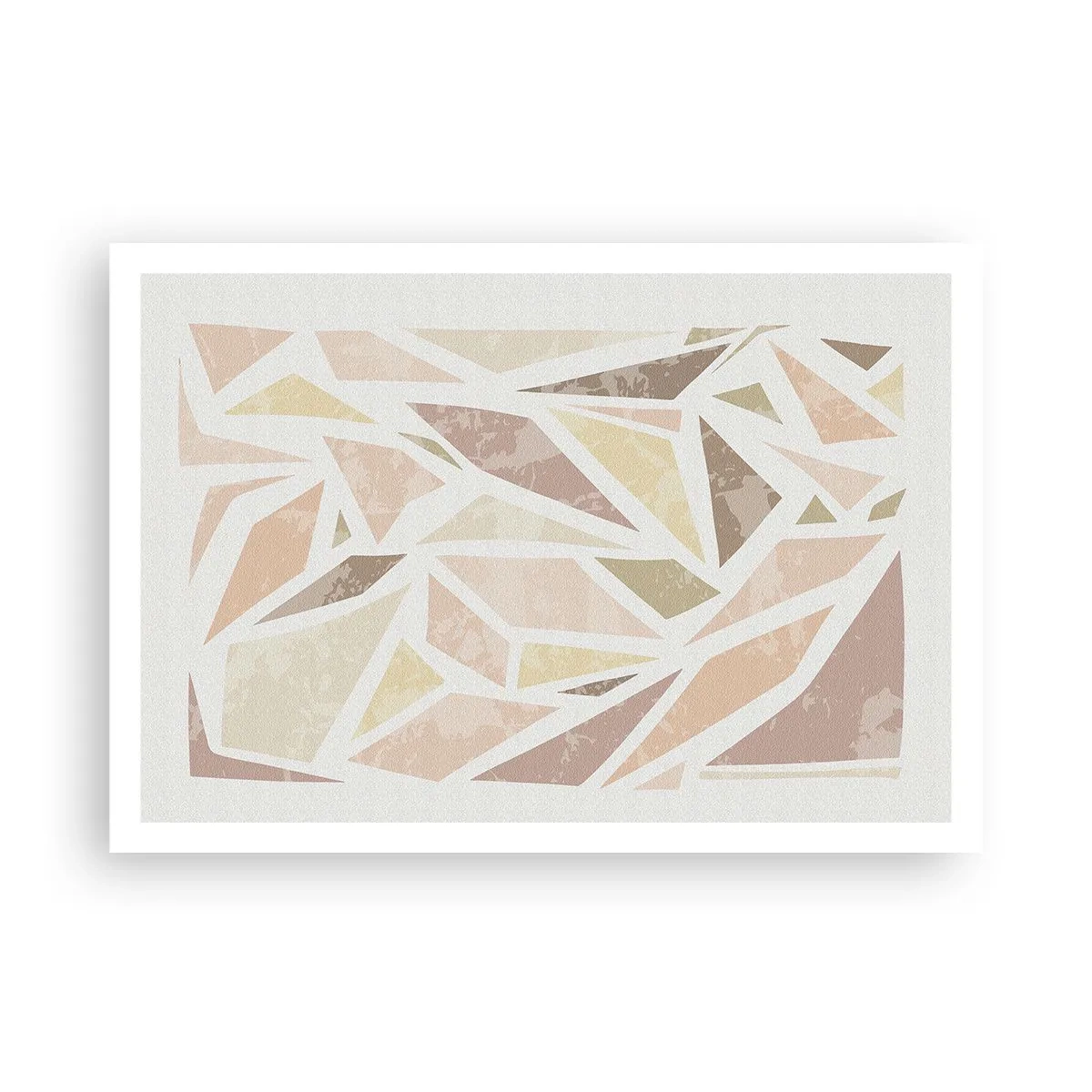 Póster - Formas geométricas abstractas en colores pastel - 100x70cm - Composición de vidrieras - Decoración de pared moderna para salón y dormitorio ARTTOR