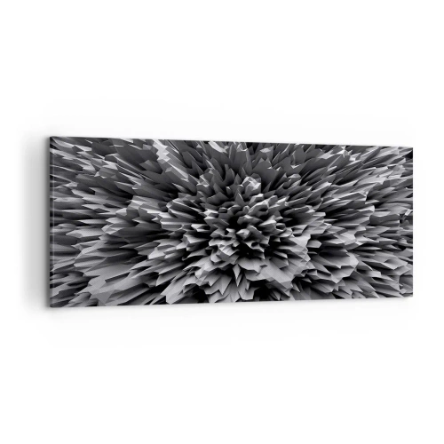 Cuadro sobre lienzo - Impresión de Imagen - Estructura abstracta en tonos de gris - 120x50cm - No puede ser más afilado - Decoración de pared moderna para salón y dormitorio ARTTOR