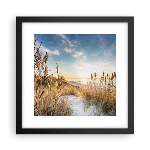 Póster en marco negro - Playa del norte - 30x30 cm