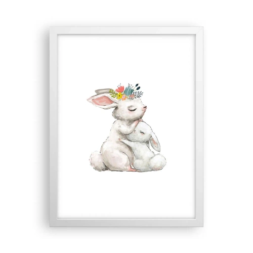 Póster en marco blanco - En ningún lugar mejor que con mamá - 30x40 cm