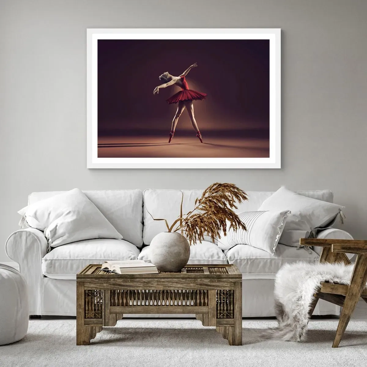 Póster en marco blanco - Primera bailarina - 70x50 cm