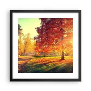 Póster en marco negro - El rojo es hermoso - 40x40 cm