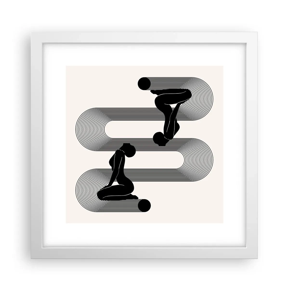 Póster en marco blanco - Simetría sensual - 30x30 cm