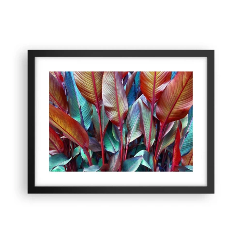 Póster en marco negro - Un matorral de colores - 40x30 cm