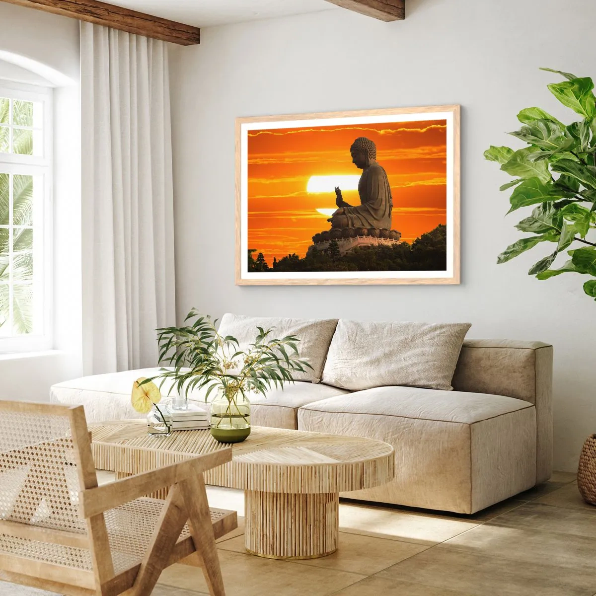 Póster en marco roble claro - Sin miedo al mundo - 50x40 cm