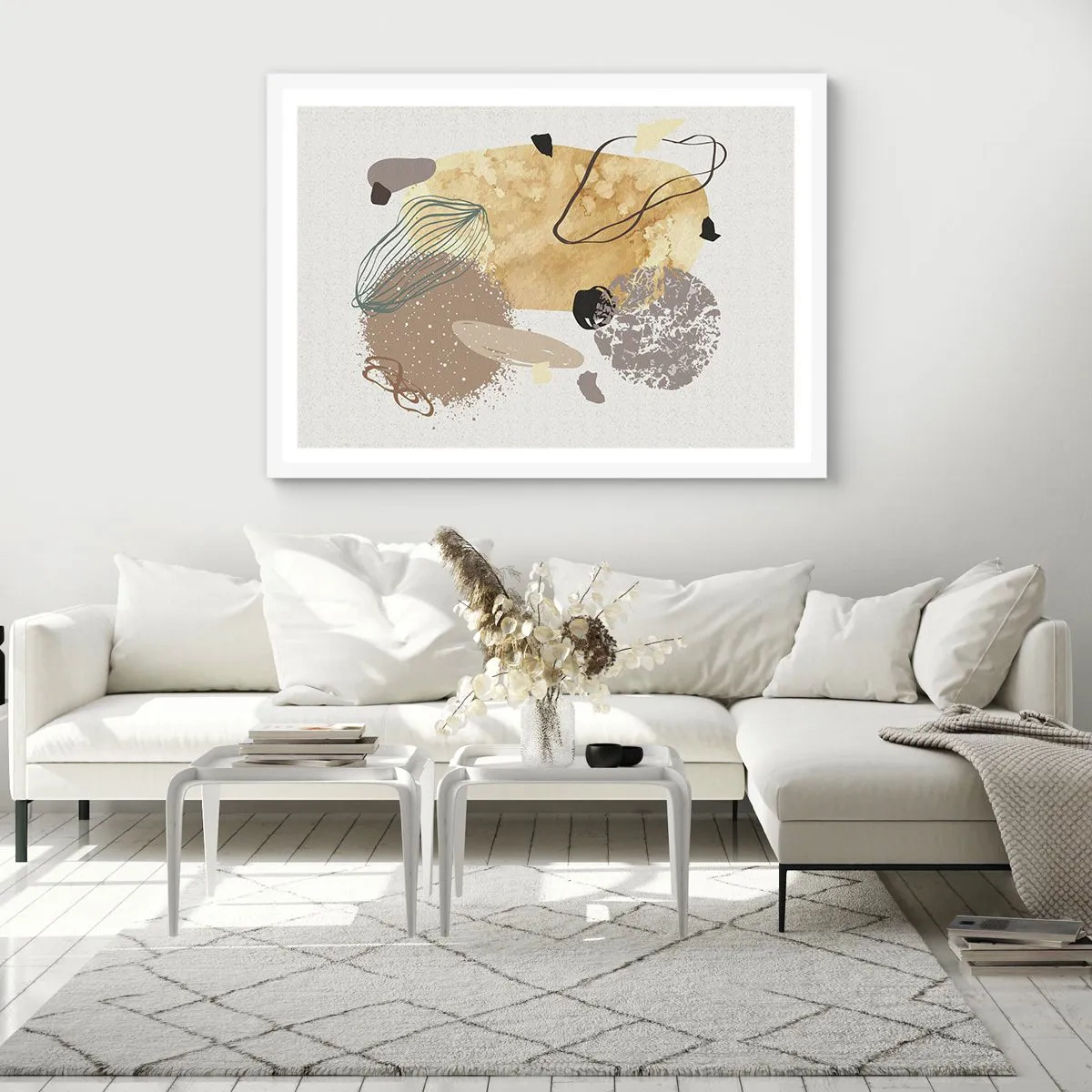 Póster en marco blanco - Plumología aplicada - 50x40 cm