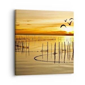 Cuadro sobre lienzo - Impresión de Imagen - Horizonte naranja - 30x30 cm