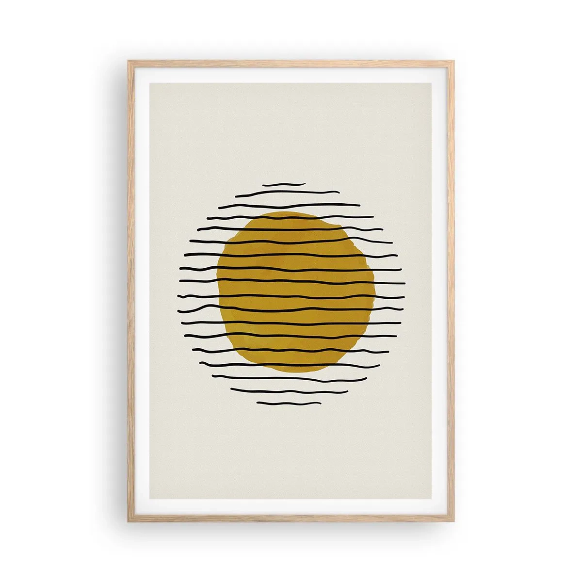 Póster en marco roble claro - Abstracción cálida - 70x100 cm