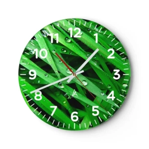 Reloj de pared - Reloj de vidrio - Jugar al verde - 30x30 cm
