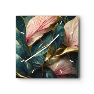 Reloj de pared - Reloj de vidrio - Elegancia y estilo naturales - 40x40 cm