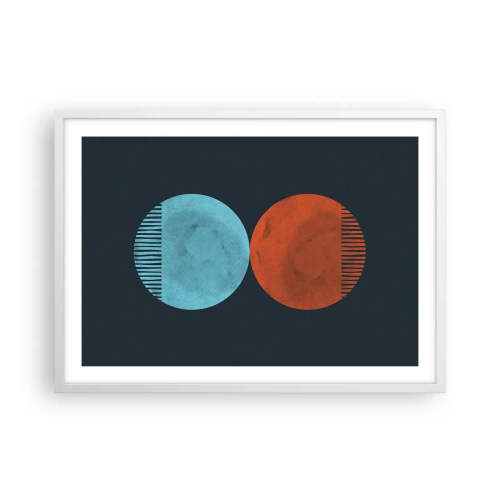 Póster en marco blanco - ¿Solo geometría? - 70x50 cm