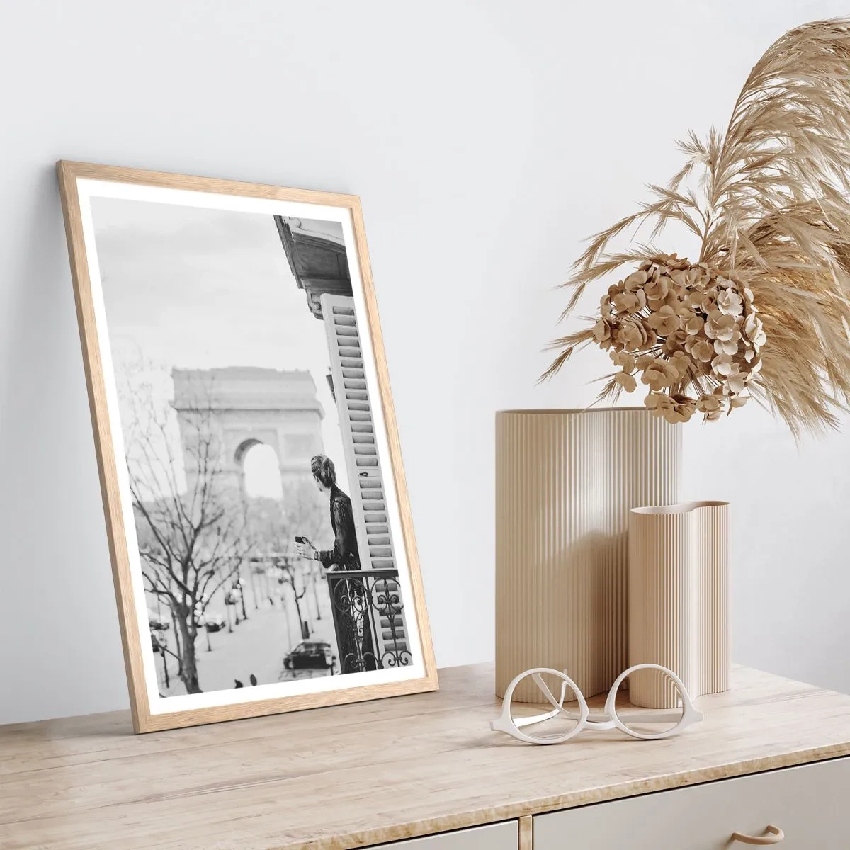 Póster en marco roble claro - Una habitación con vistas - 30x40 cm