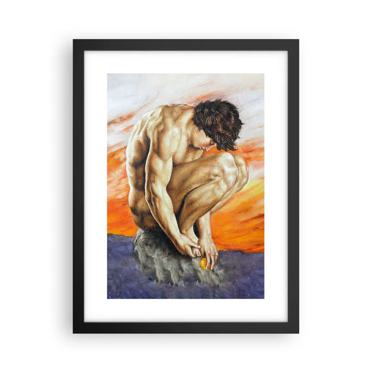 Póster en marco negro - Sumergido en sí mismo - 30x40 cm