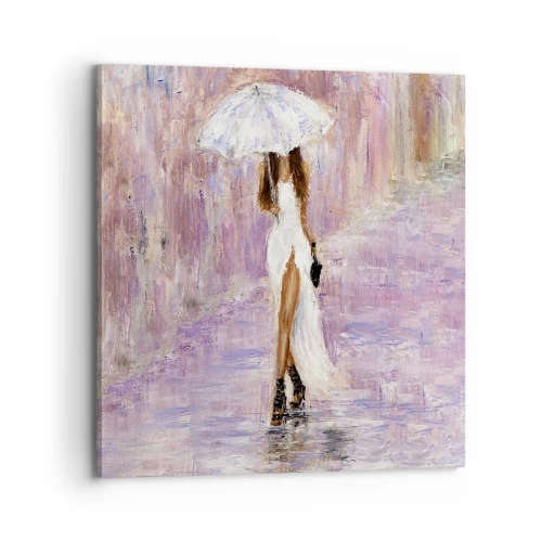 Cuadro sobre lienzo - Impresión de Imagen - En la lluvia de lilas - 70x70 cm