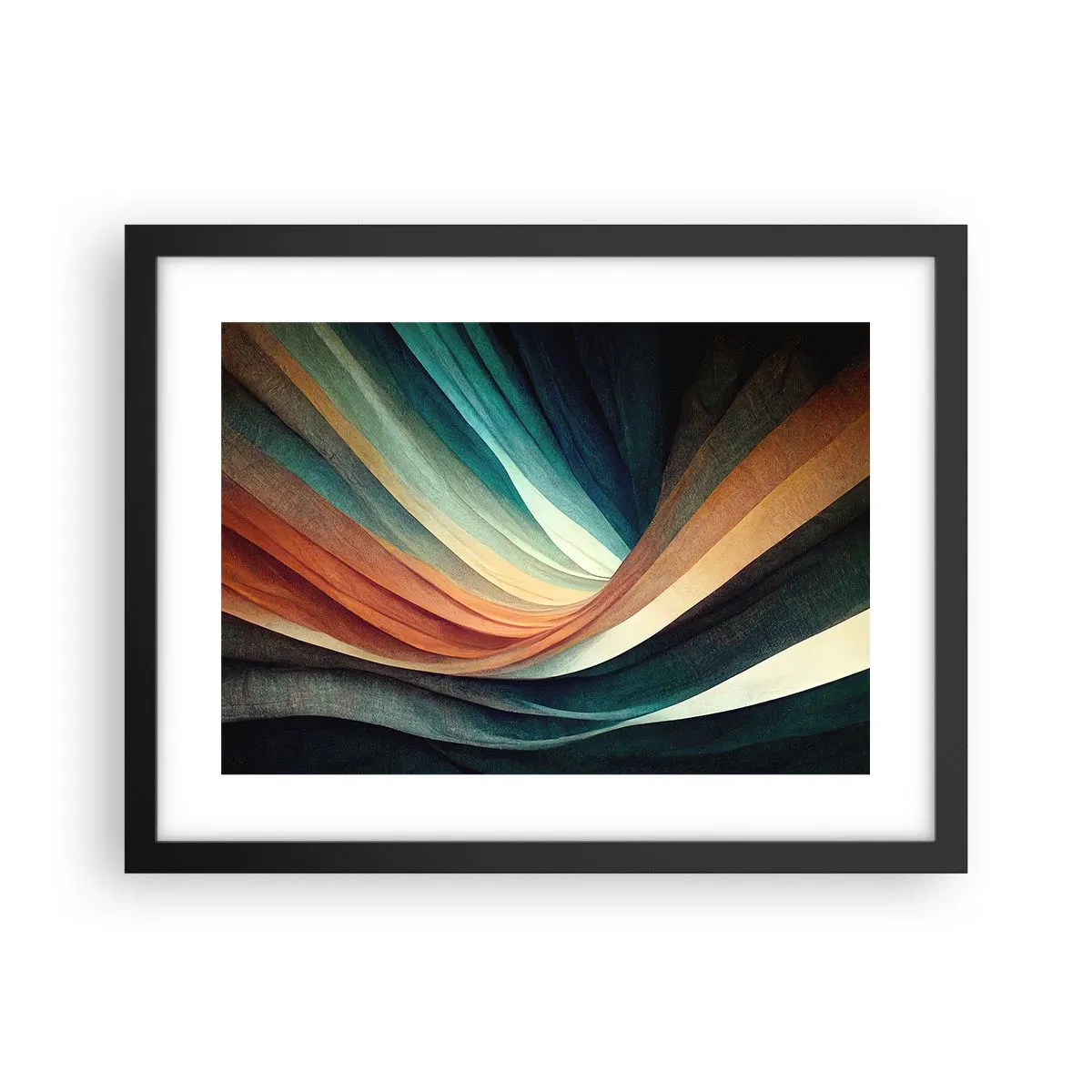 Póster en marco negro - Tejido de colores - 40x30 cm
