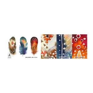 Muestra de fotomural autoadhesivo Deluxe Sticker - Rituales, ceremonias, secretos - pluma de pájaro, Pájaro, Abstracción - 100x30 cm