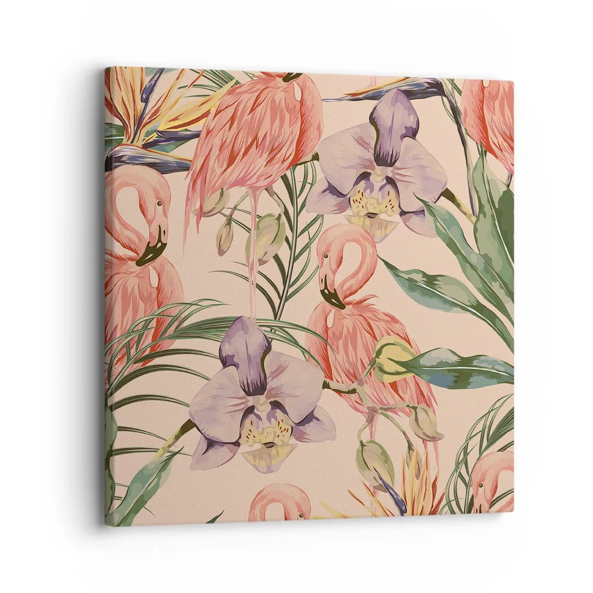 Cuadro sobre lienzo - Impresión de Imagen - Un ballet rosa en flores - 30x30 cm