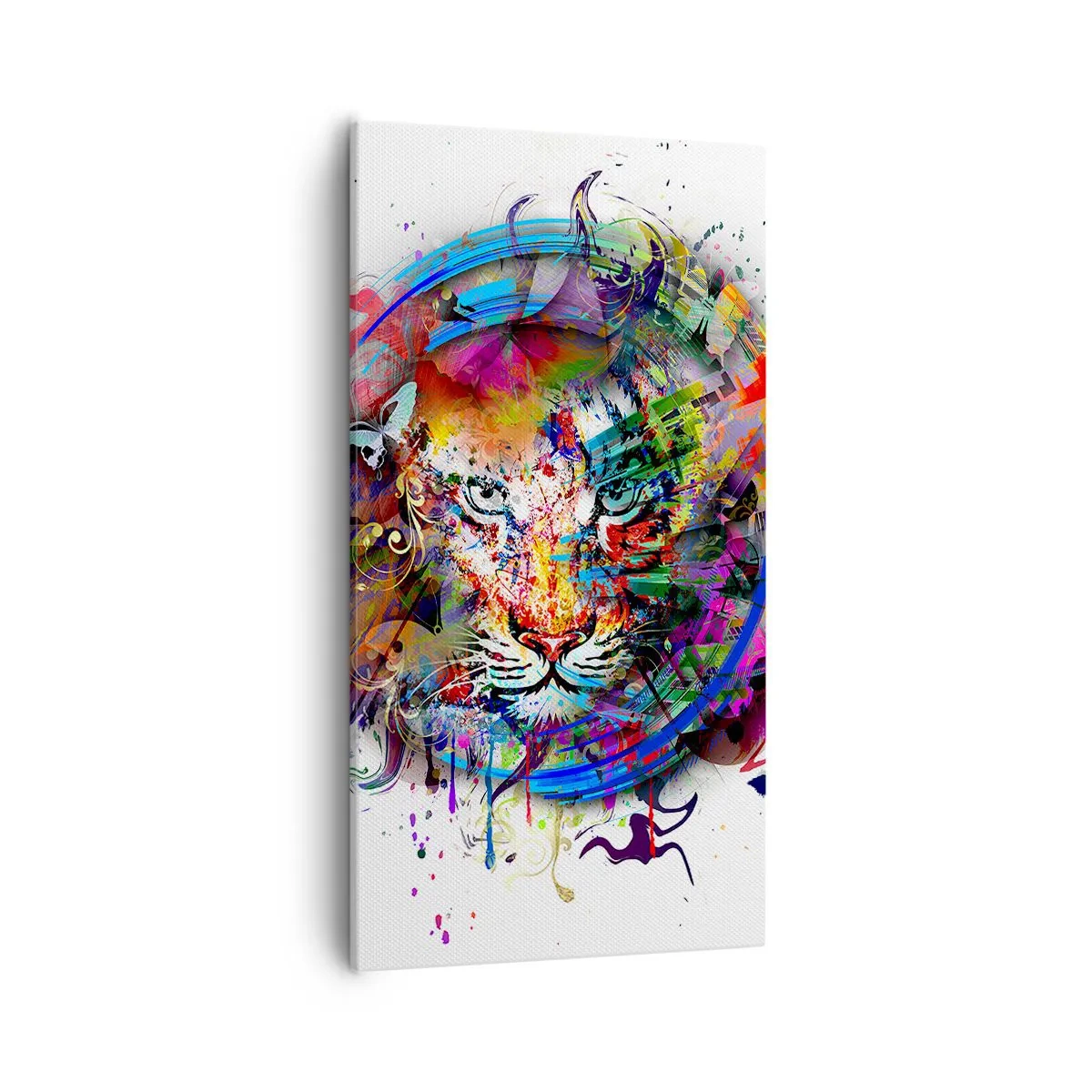 Cuadro sobre lienzo - Impresión de Imagen - Al acecho tras la cortina arco iris - 55x100 cm