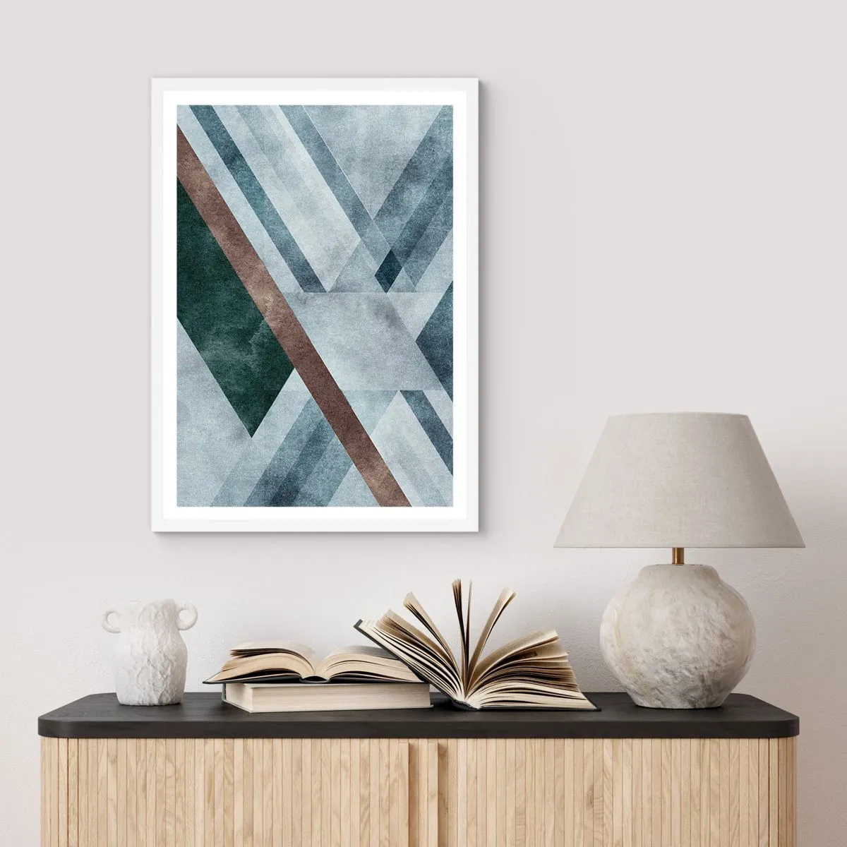 Póster en marco blanco - Sofisticada elegancia de la geometría - 50x70 cm