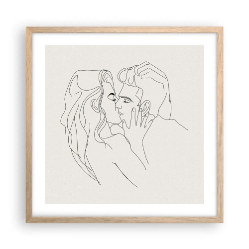 Póster en marco roble claro - Unión y sentimiento - 50x50 cm