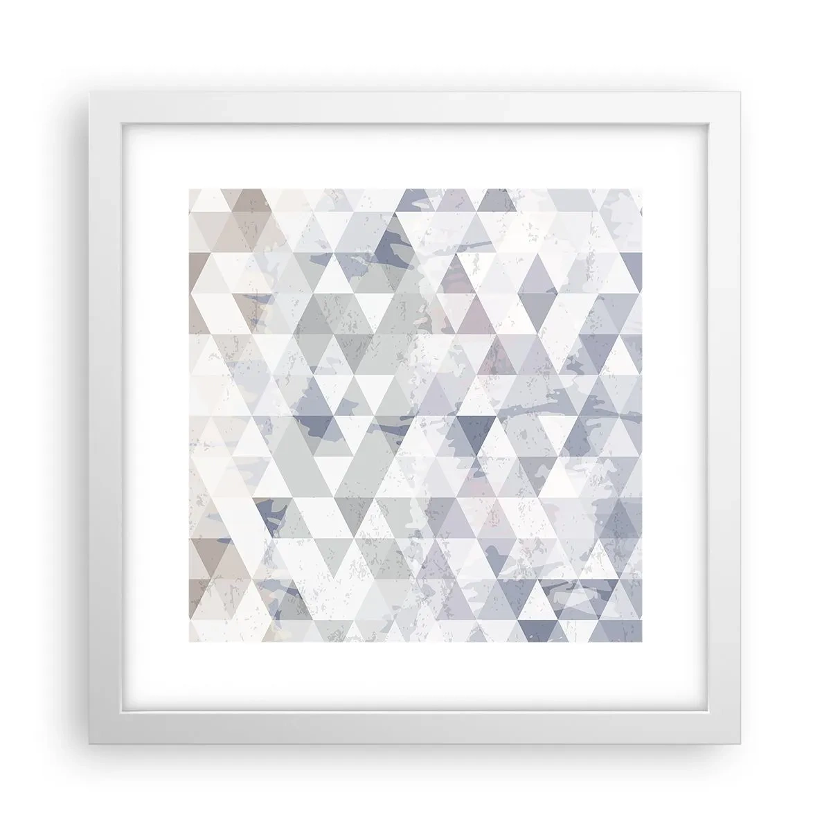 Póster en marco blanco - A ritmo de triángulo - 30x30 cm