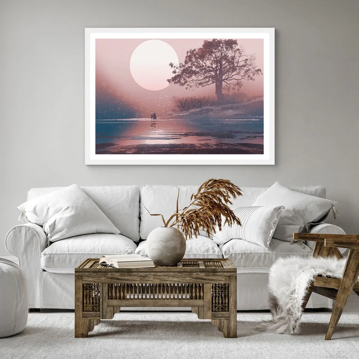 Póster en marco blanco - Rarezas nocturnas - 30x30 cm