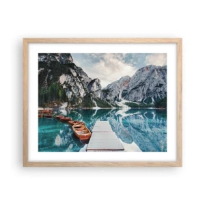 Póster en marco roble claro - Te mostraremos la fuente de la belleza - 50x40 cm