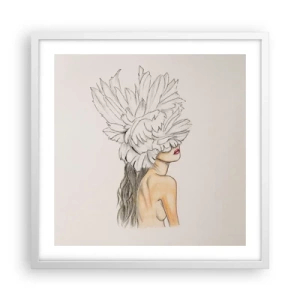 Póster en marco blanco - Belleza coronada - 50x50 cm