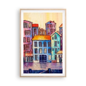 Póster en marco roble claro - Una ciudad como un cuento de hadas - 61x91 cm