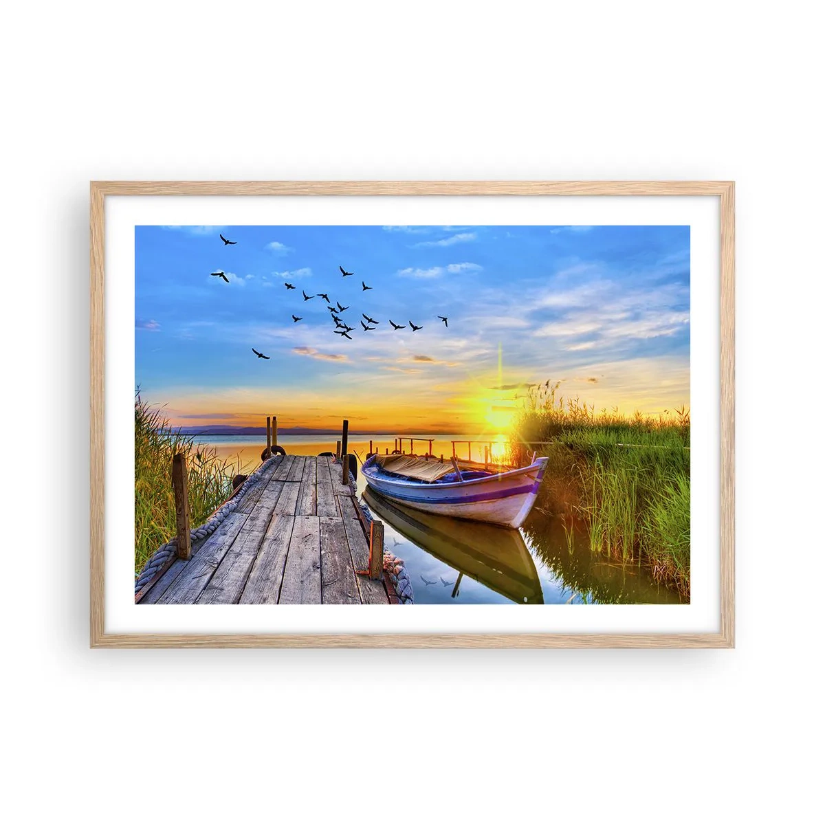 Póster en marco roble claro - Adiós, hasta mañana - 70x50 cm