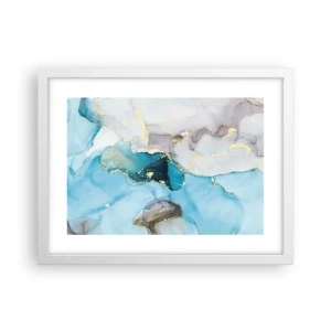 Póster en marco blanco - Un estudio del encuentro entre el gris y el turquesa - 40x30 cm