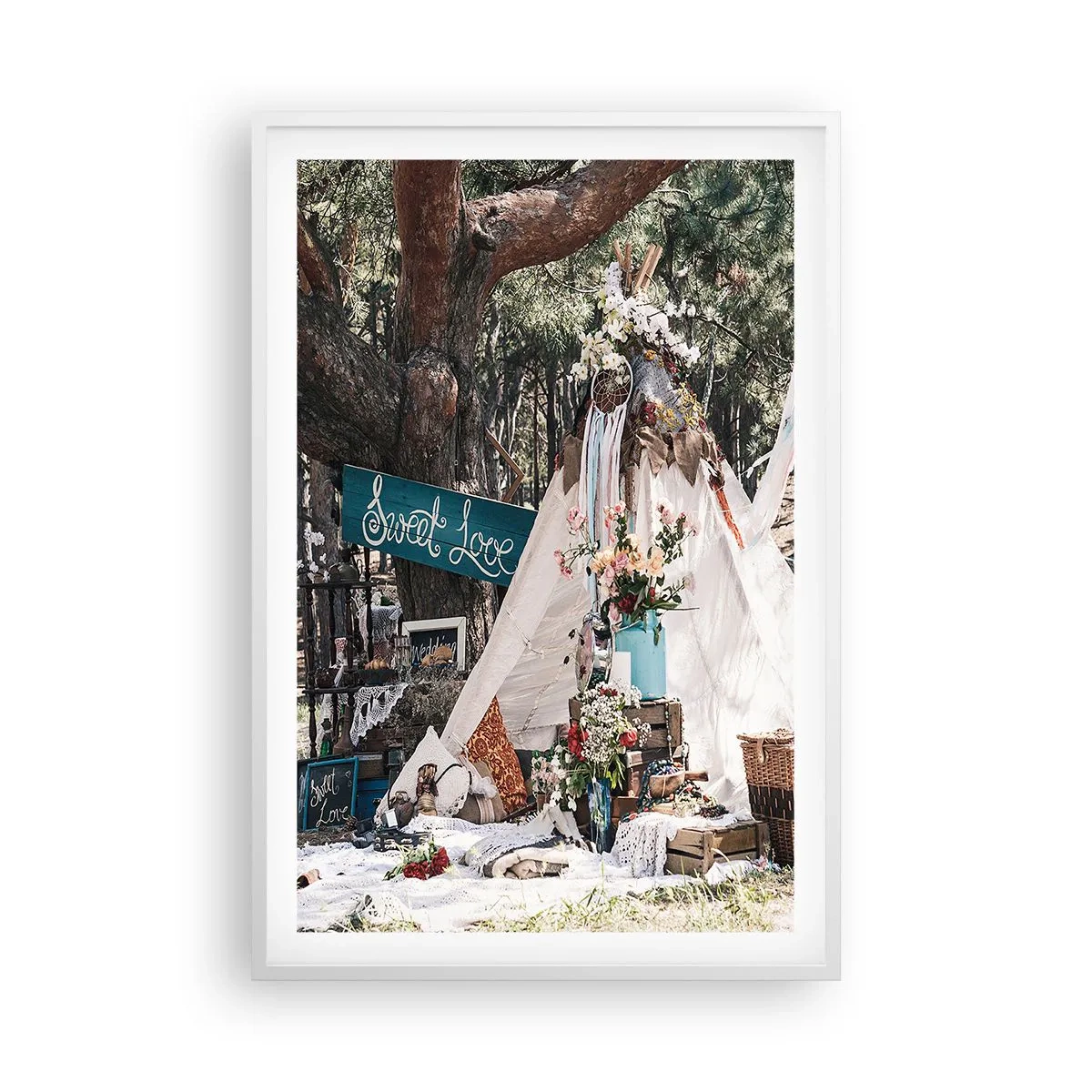 Póster en marco blanco - Amor exótico - 61x91 cm