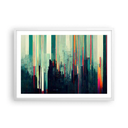 Póster en marco blanco - Ciudad futurista - 70x50 cm