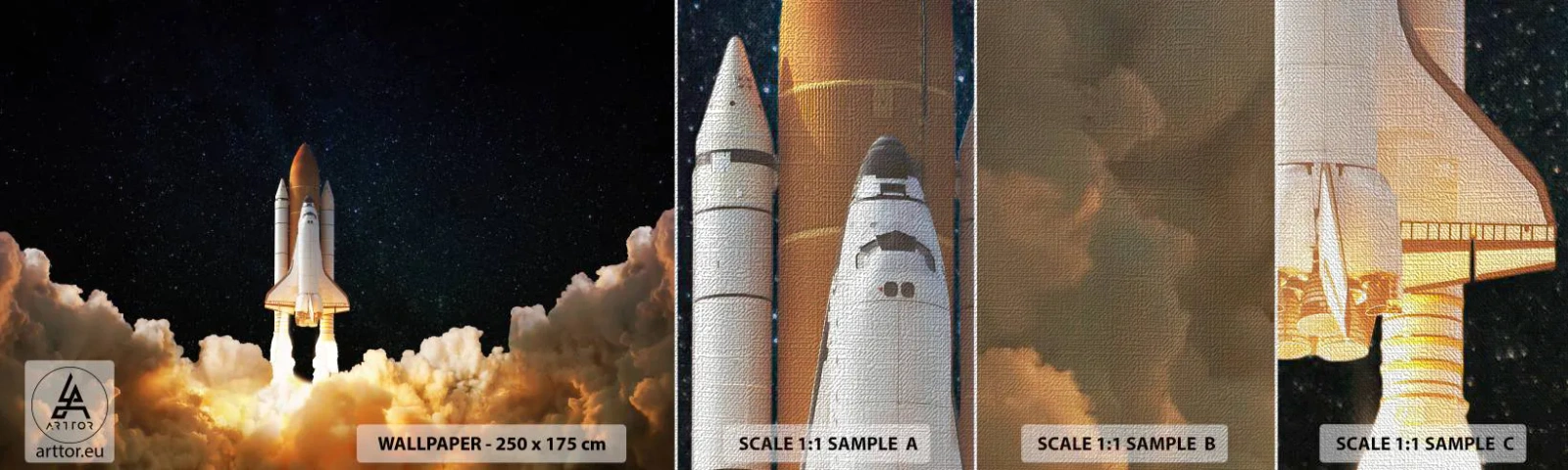 Muestra de fotomural Premium Canvas - ¡Ad astra! - Cosmos, Astronomía, Astronave - 100x30 cm