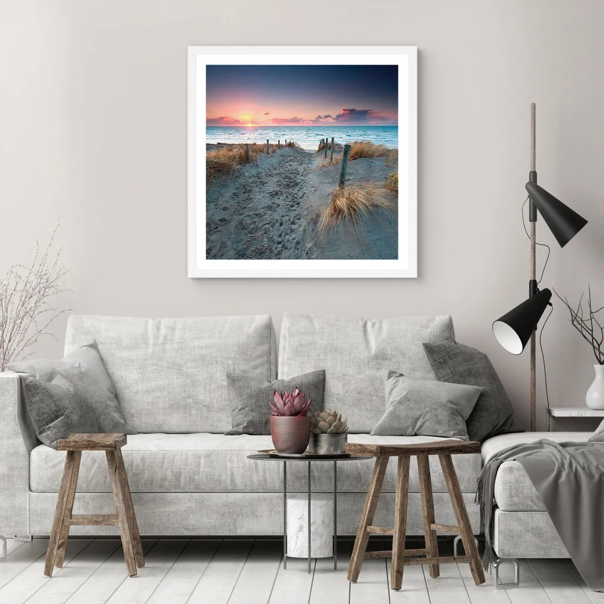 Póster en marco blanco - Se derramó un arco iris de luminosidad.... - 30x30 cm