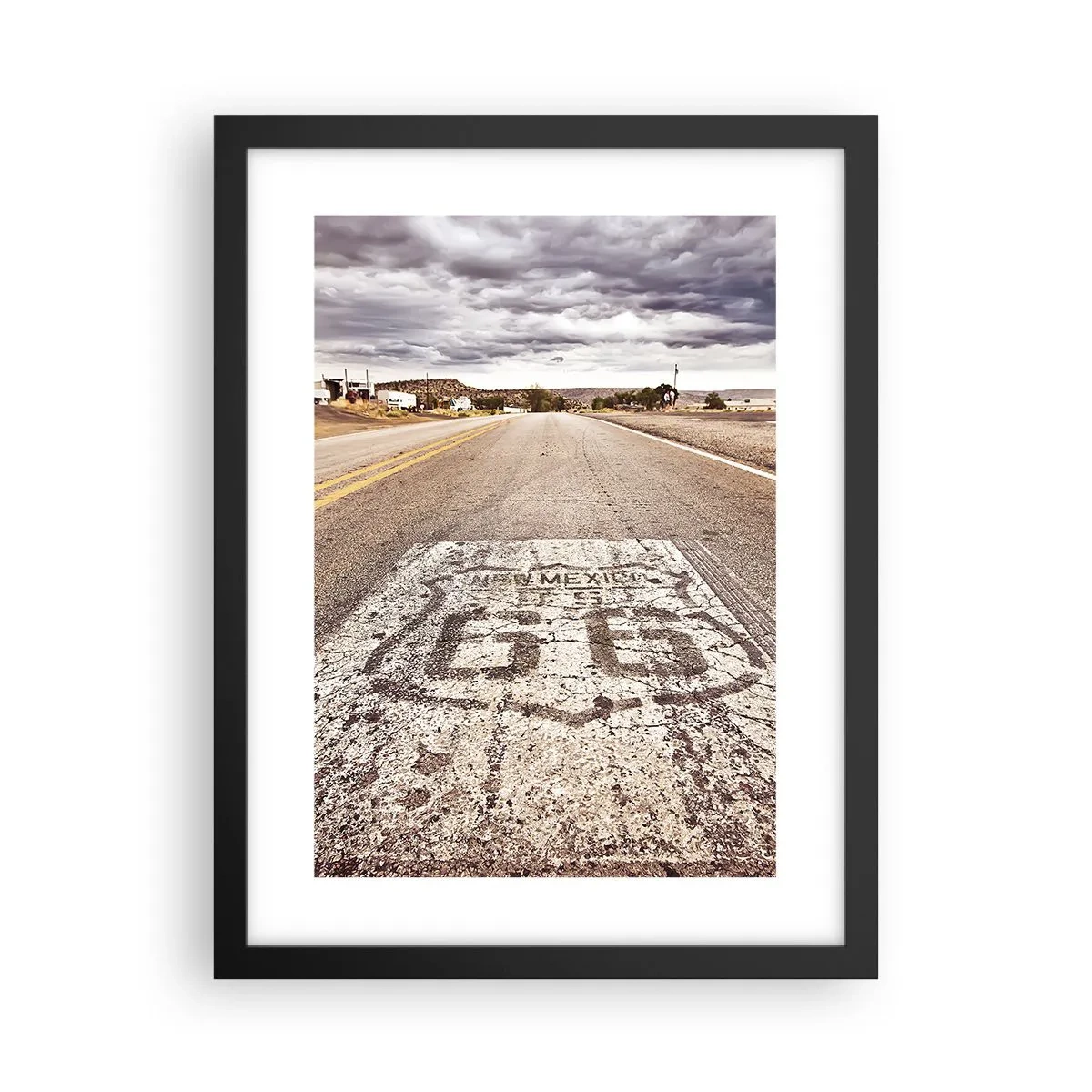 Póster en marco negro - Mother Road: una leyenda americana - 30x40 cm