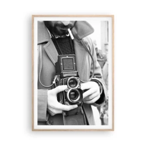 Póster en marco roble claro - En estilo retro - 70x100 cm