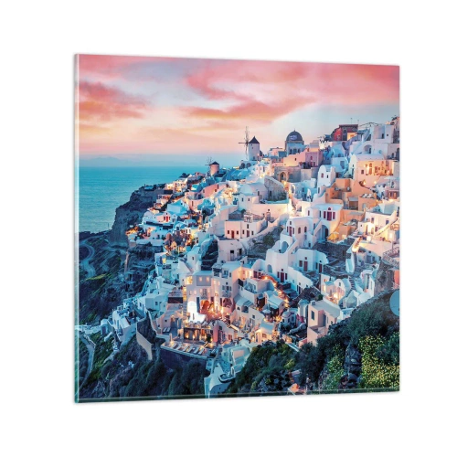 Cuadro sobre vidrio - Impresiones sobre Vidrio - Vacaciones en Grecia - 30x30 cm